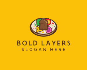 Healthy Food Platter Plate logo design