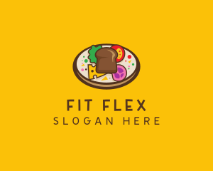 Healthy Food Platter Plate logo design