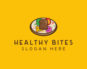 Healthy Food Platter Plate logo design