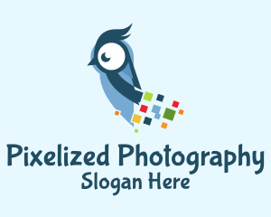 Digital Pixel Owl  logo design