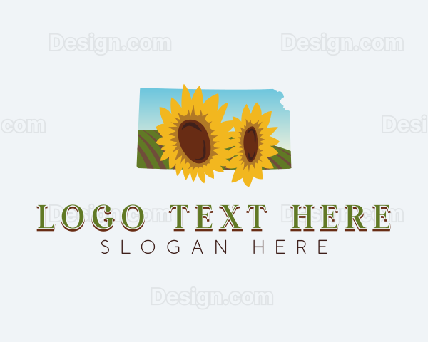 Kansas Sunflower Bloom Logo