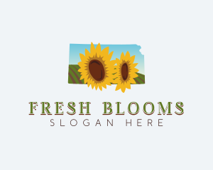 Kansas Sunflower Bloom  logo design