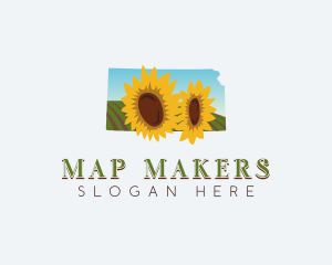 Kansas Sunflower Bloom  logo design