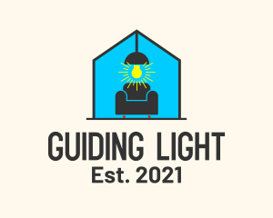 House Light Bulb Couch logo design