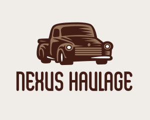 Brown Pickup Truck logo design