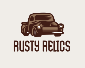 Brown Pickup Truck logo design