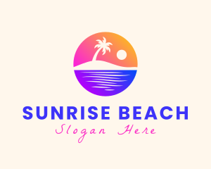 Island Beach Sunset logo design