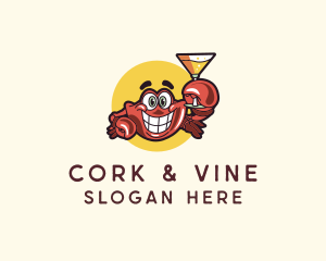 Crab Martini Bar  logo design