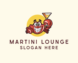 Crab Martini Bar  logo design