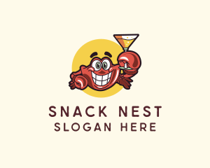 Crab Martini Bar  logo design