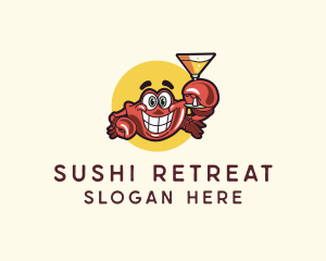 Crab Martini Bar  logo design