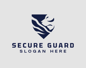 Lion Security Shield logo design