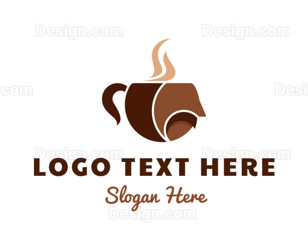 Coffee Cup Mustache Logo