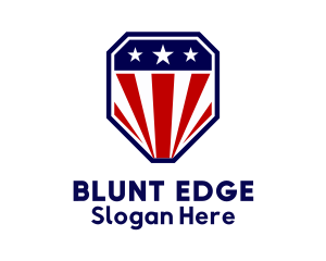 Straight Edged Patriot Shield logo design