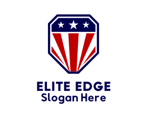 Straight Edged Patriot Shield logo design