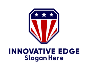 Straight Edged Patriot Shield logo design