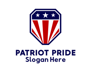 Straight Edged Patriot Shield logo design