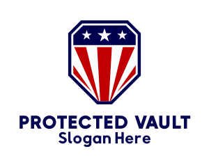 Straight Edged Patriot Shield logo design