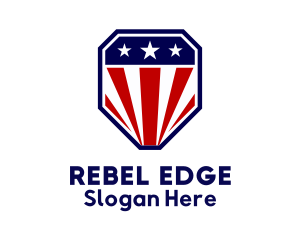 Straight Edged Patriot Shield logo design