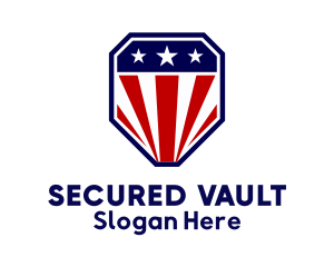 Straight Edged Patriot Shield logo design