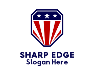 Straight Edged Patriot Shield logo design