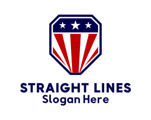 Straight Edged Patriot Shield logo design