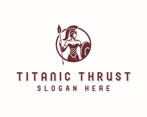 Strong Titan Woman Warrior logo design