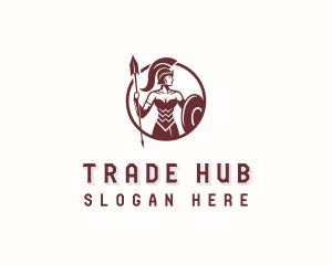 Strong Titan Woman Warrior logo design