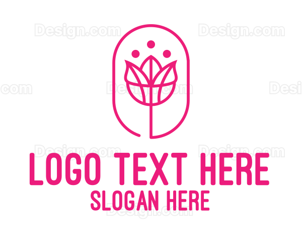 Pink Flower Salon Logo