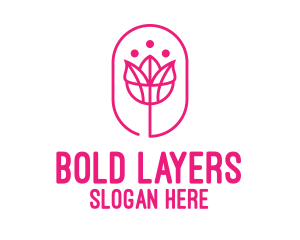 Pink Flower Salon logo design