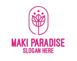 Pink Flower Salon logo design