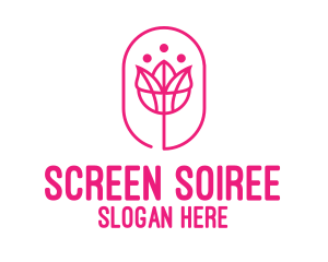 Pink Flower Salon logo design