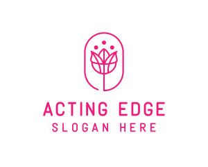 Pink Flower Salon logo design