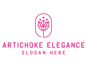 Pink Flower Salon logo design