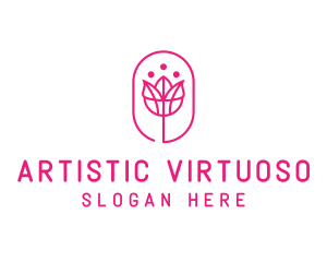 Pink Flower Salon logo design