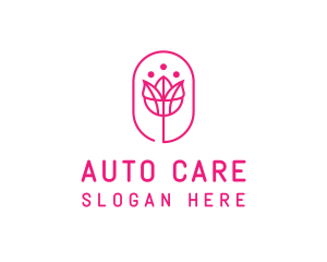 Pink Flower Salon logo design