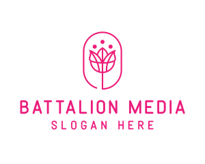 Pink Flower Salon logo design