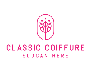 Pink Flower Salon logo design