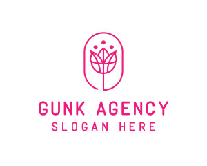 Pink Flower Salon logo design