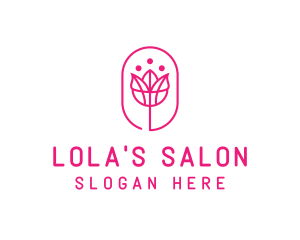 Pink Flower Salon logo design