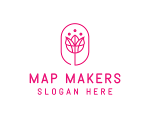 Pink Flower Salon logo design