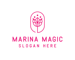 Pink Flower Salon logo design