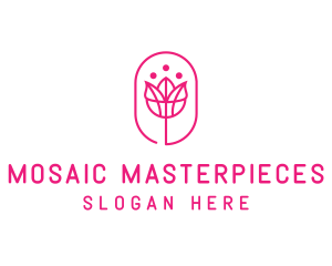 Pink Flower Salon logo design