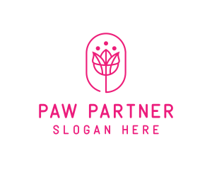 Pink Flower Salon logo design