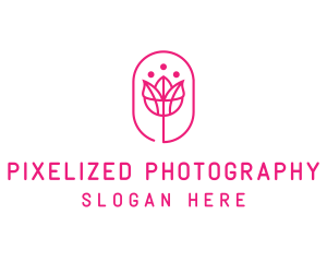 Pink Flower Salon logo design