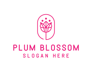 Pink Flower Salon logo design