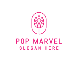 Pink Flower Salon logo design