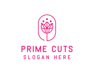 Pink Flower Salon logo design