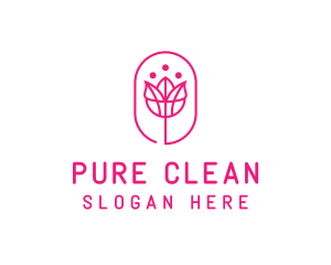 Pink Flower Salon logo design