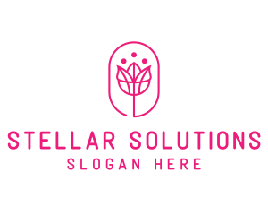 Pink Flower Salon logo design